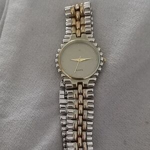 Two-Tone Silver and Gold Link Bracelet Watch